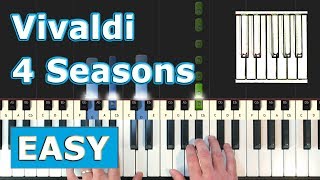 Vivaldi  Spring  Four Seasons  EASY Piano Tutorial  Sheet Music Synthesia [upl. by Ahsela558]