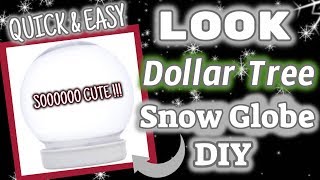 QUICK amp EASY Dollar Tree SNOW GLOBE DIY  SOOOOO CUTE [upl. by Havelock]