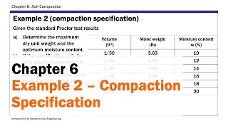 Chapter 6 Soil Compaction  Example 2 Compaction Specification [upl. by Pansir608]