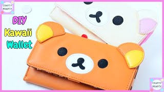 DIY Rilakkuma Money Bag NO SEWDIY Kawaii Wallet Back To School supplies [upl. by Leboff]