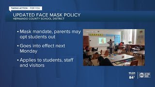 Hernando County School Board implements mask mandate in schools with optout option for parents [upl. by Salene591]