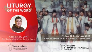 Liturgy of the Word  Living Our Vocation  Friar Gerald Tan  20 September 2024 [upl. by Ttocs]