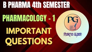 Pharmacology 1st Important Questions importantquestions important pharmacy bpharma trending [upl. by Medorra]