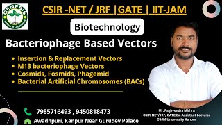 Bacteriophage based Cloning Vectors  Cosmids Fosmids Phagemid amp BAC  Methods in Biology Unit13 [upl. by Ellemrac]