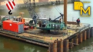 GITTERMASTKRAN IM WASSER ❌ RAUPENKRAN AUF PONTON ❌ BAUSTELLE ELBPHILHARMONIE HAMBURG [upl. by Demy]