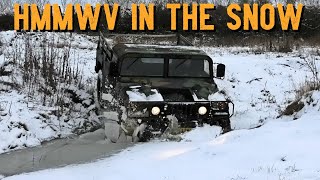 HMMWV in the Snow  V8 Diesel Sound [upl. by Micheline639]