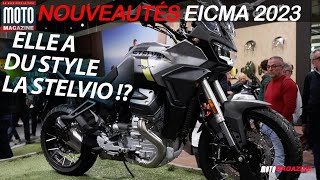 Moto Guzzi Stelvio ▶︎ Nouveautés Moto Milan EICMA 2023 [upl. by Salome810]