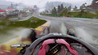 Is Eau Rouge Possible FLAT Backwards in FULL WET Conditions [upl. by Rodgiva]