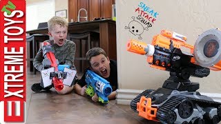 Evil Drone Vs Sneak Attack Squad Ethan and Cole get in to a Nerf Battle with a Crazy Robot [upl. by Worthy442]