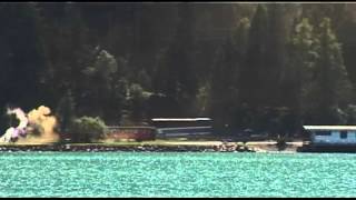 Achenseebahn  a cogwheel railway in Austria Steam engine in station at the Lake [upl. by Trilbi]