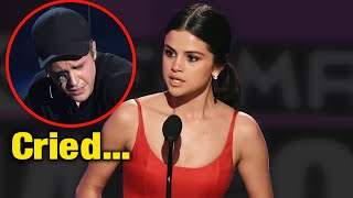 Selena Gomezs AMAs Speech and Justin Biebers Tears [upl. by Hsiwhem]