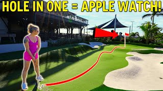 If Elisha Makes the Nearly IMPOSSIBLE Hole In One She Wins an Apple Watch [upl. by Elidad]