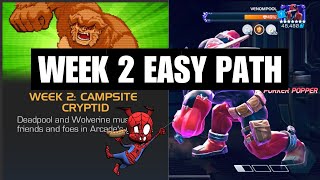 MCOC Event Quest  Week 2 Campsite Cryptic  EASY PATH ft SpideyHam [upl. by Xonk]