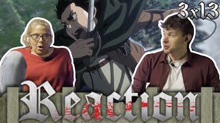 SHOWING MY MOM ATTACK ON TITAN  3x13  REACTION [upl. by Adnamaa]