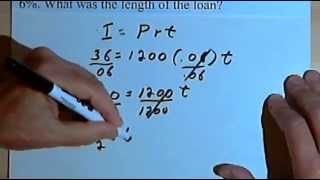 Simple Interest finding Principal Rate or Time 14127 [upl. by Anahpos]