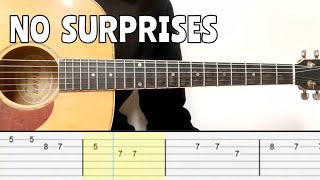 Radiohead  No Surprises Guitar Tutorial Tab [upl. by Karia]