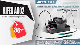 AIFEN A902 Soldering Station C115 C210 C245 Double Station Welding Rework Station For CellPhone PCB [upl. by Esetal]