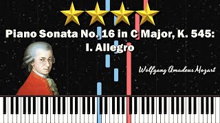 Mozarts Piano Sonata No16 in C Major K545 I Allegro Synthesia MIDI Tutorial [upl. by Lemmie]