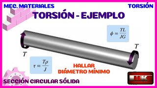 TORSION Y ANGULO DE GIRO HALLAR EL DIAMETRO MINIMO EJEMPLO 👨‍🏫 [upl. by Renault]