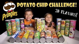 PRINGLES CHALLENGE 20 Flavors Extreme Potato Chip Tasting Contest [upl. by Akfir]