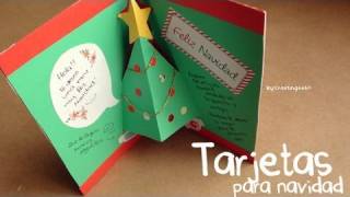 Tarjetas para Navidad  3 estilos Popup 3D y Sencillo [upl. by Lyrrad]