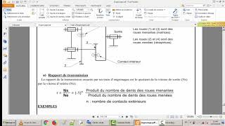 Transmission par train dengrenage exercices corrigéCours Baccalauréat technique [upl. by Rainger]