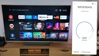 Android TVyi telefona bağlamak Philips 55PUS7504 [upl. by Lenahtan]