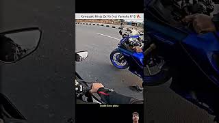 Drag Race Kawasaki Ninja Zx10r vs R15🔥shorts bike rider dragrace zx10r r15v4 kawasaki race [upl. by Pravit]