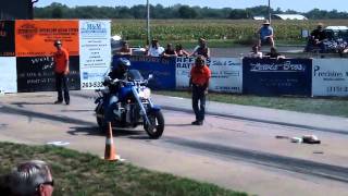 V8 Chopper amp Boss Hoss bike drag race at Conesville Sept 2011 [upl. by Nlocnil505]