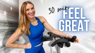 30minute MOODBOOSTING HIIT Cardio Indoor Cycling Workout [upl. by Dirfliw584]