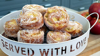 ApfelBerliner Rezept  Leckere Krapfen Schnecken mit Äpfeln [upl. by Zrike]