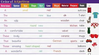 How to Put Adjectives in the Correct Order  Order of Adjectives in English Grammar [upl. by Clarissa329]