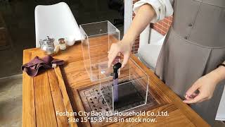 transparent acrylic shrimp fish tank filter system box aquarium UGF box under gravel filter box [upl. by Hannej]