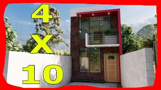 Casa de 4x10 DOS Plantas 2 RECAMARAS Fachadas de Casas Modernas [upl. by Evol]