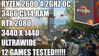 Ryzen 2600  RTX 2080  3440 X 1440 Ultrawide Gaming Benchmarks  12 Games Tested [upl. by Chilton486]