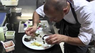 Crippa prepares a dish at Piazza Duomo Piedmont Italy [upl. by Lucienne537]