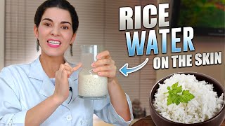 RICE WATER for Face  Benefits and how to use on the face to lighten skin blemishes [upl. by Hardi624]