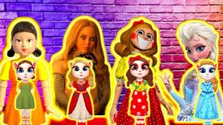 My Talking Angela 2 New Update Gameplay Squid Game Vs Megan Vs Miss Delight Vs Elsa Frozen [upl. by Andra]