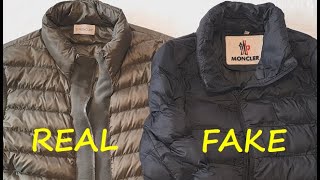 Moncler jacket real vs fake review How to spot counterfeit Moncler down jacket [upl. by Atikihs]