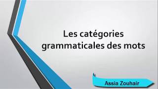 Les catégories grammaticales des mots [upl. by Aieken]