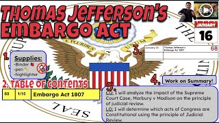 Thomas Jeffersons Embargo Act 1807 [upl. by Innob]