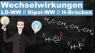 Einfach erklärt LondonDisperions DipolDipol HBrückenWechselwirkungen 4k 60Fps [upl. by Caron]