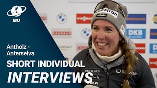 World Cup 2324 AntholzAnterselva Women Short Individual Interviews [upl. by Varick]