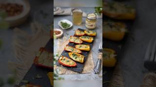 Pesto cream cheese stuffed peppers Perfect appetizers partyfood appetizer stuffed peppers [upl. by Asereht826]