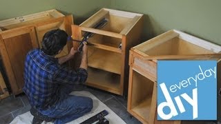 How to Install Kitchen Cabinets  Buildipedia DIY [upl. by Lotta]