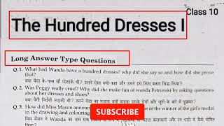 The Hundred Dresses Part 1 Long Question Answer  The Hundred Dresses Questions and Answers  10th [upl. by Yate550]