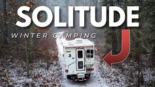 Escaping Civilization  Winter Camping in a 20 Year Old Truck Camper [upl. by Eillil]