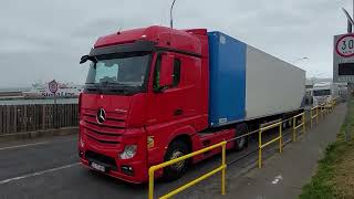 Rosslare Harbour Truck And Cars Just Arrived From StenaLine Ferry From The Port Of Cherbourg truck [upl. by Merci]