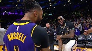 LeBron amp Lakers Crash DAngelo Russells Postgame Interview After His 44Point Game [upl. by Zurc]