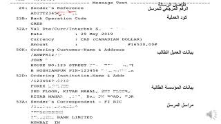 نموذج لرسالة سويفت 103 Swift 103 Sample Message [upl. by Rosemary]